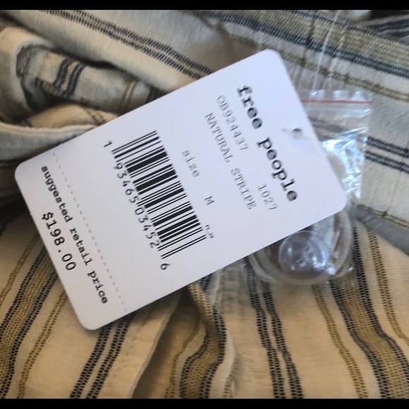 Free People Sweet Melody Natural Stripe Trench M size - Picture 5 of 7